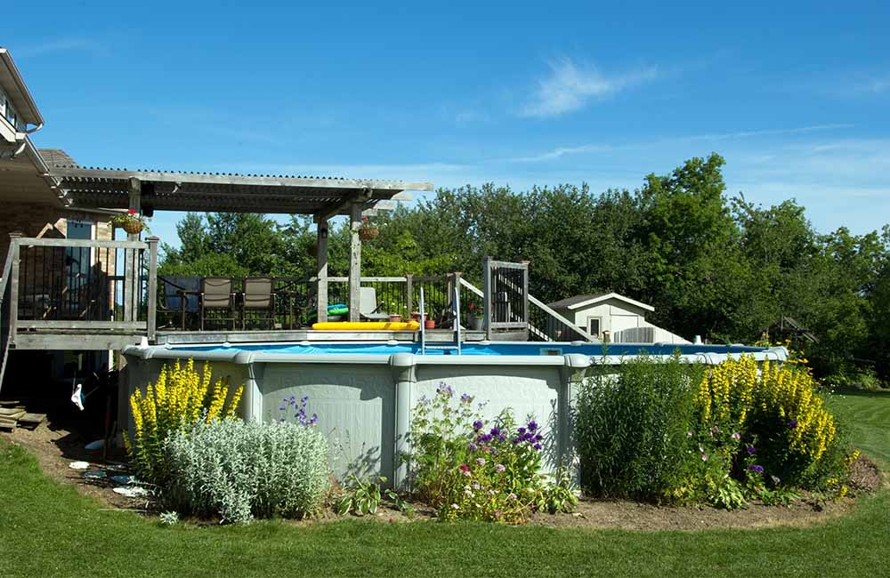 Above Ground Pool With Landscaping