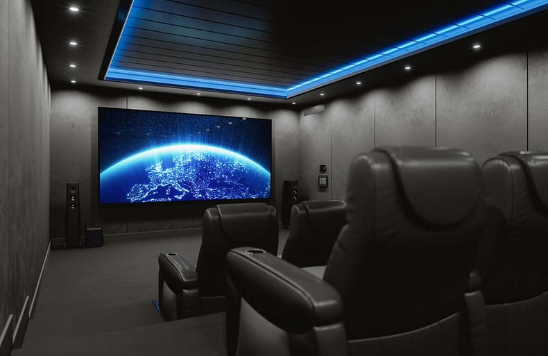 Black Home Theater Reclining Seating