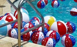 American Flag pool floats