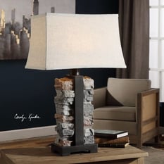 Stacked Stone Outdoor Lamp