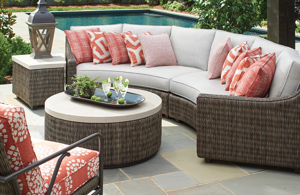 Coral Wicker Sectional