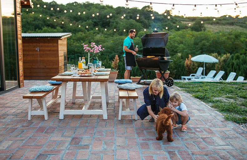 Family Enjoying Outdoor Patio