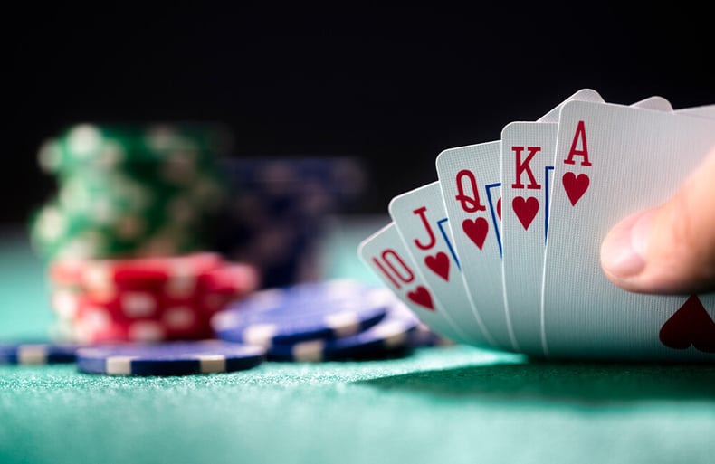 Green Felt Poker Table