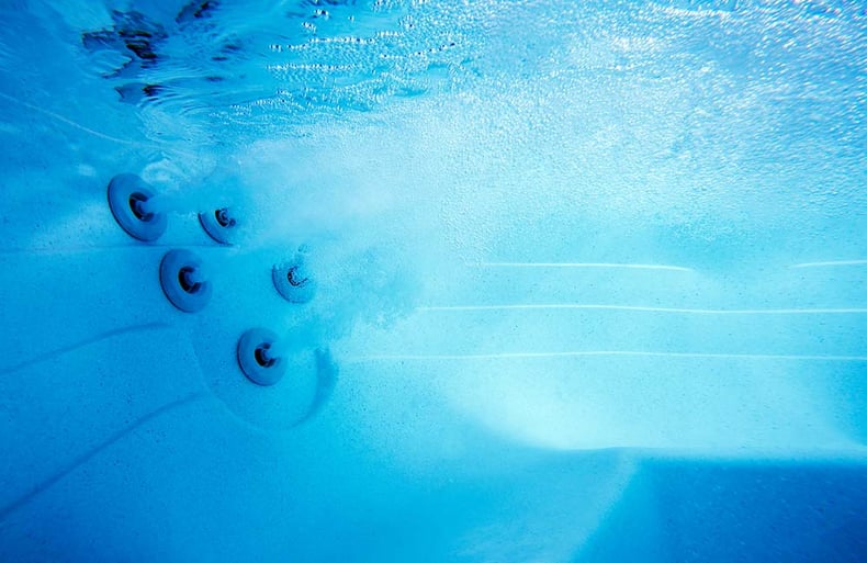 Hot Tub Hydrotherapy Jets Underwater