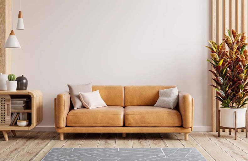 Modern Leather Love Seat