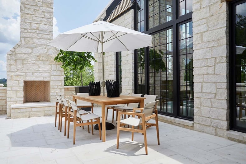 Modern Outdoor Dining Set In Shade