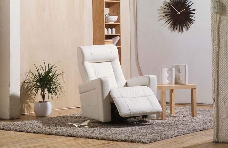 Palliser White Leather Recliner