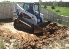 Bobcat during pool installation