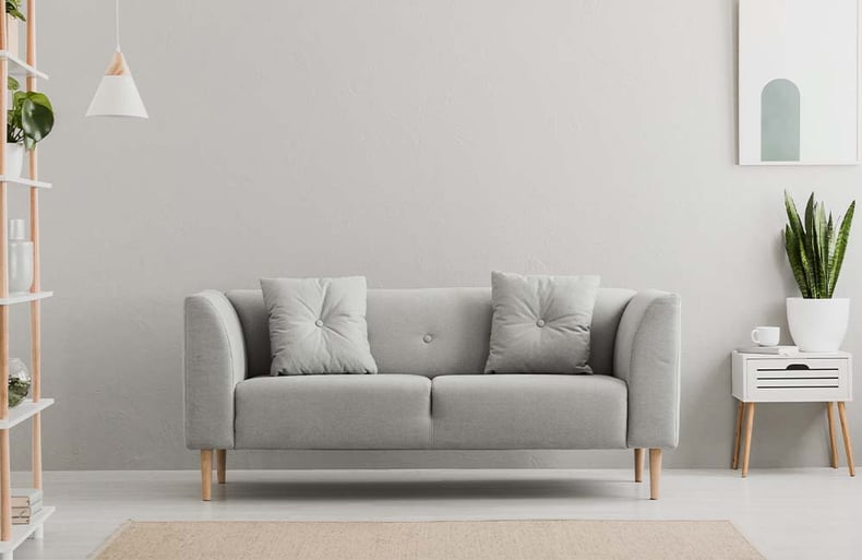 Small Grey Fabric Loveseat