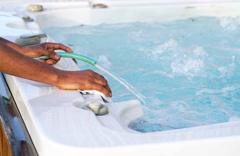 Filling Up Clean Hot Tub With New Water